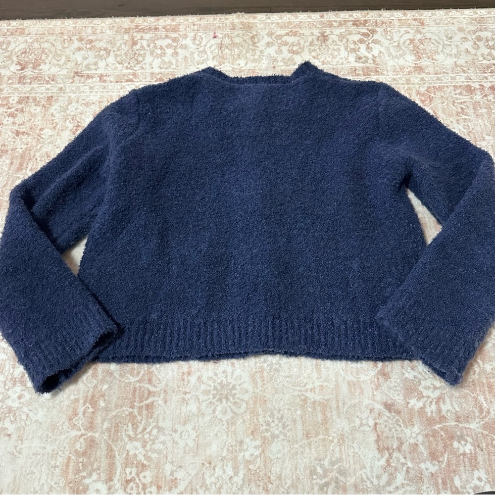 Cozy Fuzzy Blue Buttoned Cardigan - Picture 8 of 8